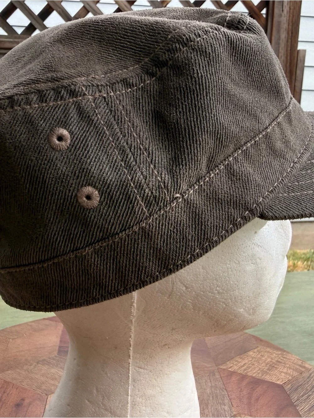 Dickies Brown Military Cadet Cap S/M Canvas Twill Workwear Y2K Gorpcore